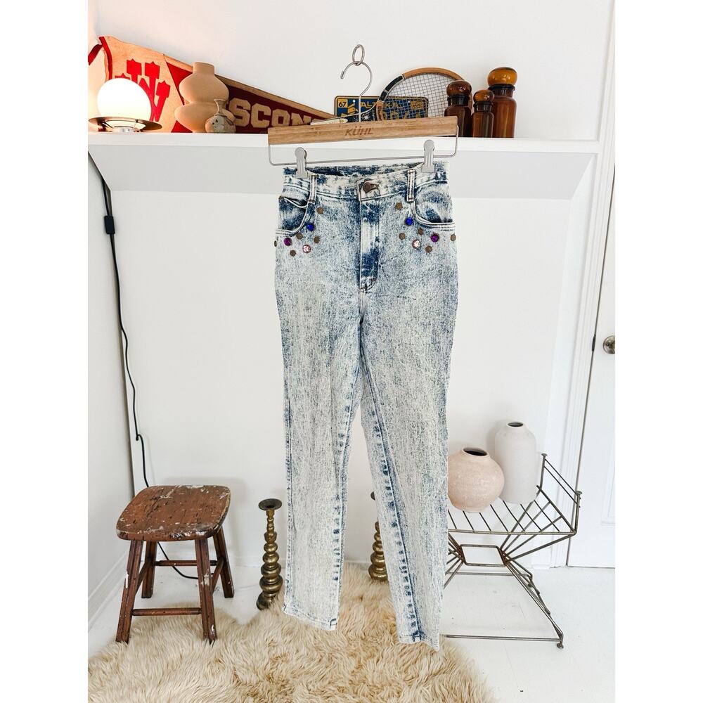 Vintage Cap Ferrat Bedazzled 80's Denim Jeans Size 5
